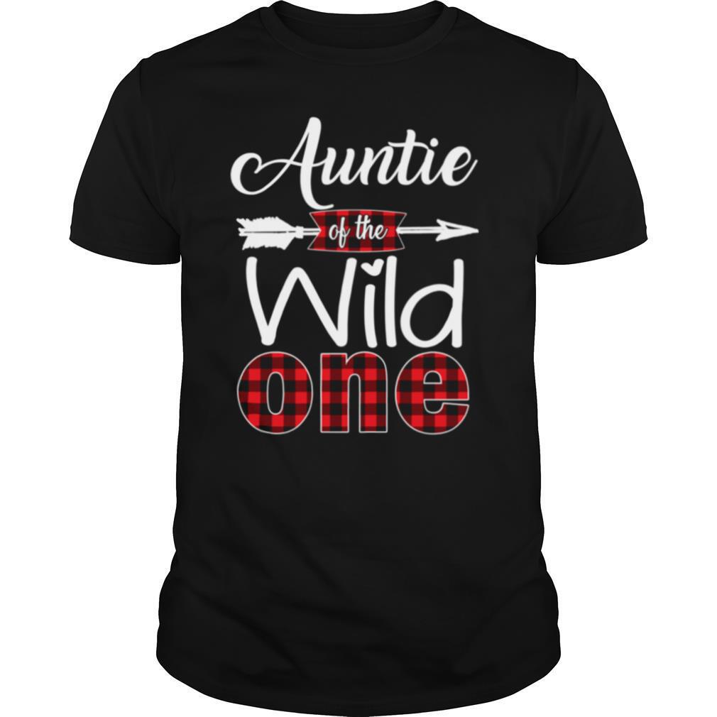 Auntie Of The Wild One Buffalo Plaid Red 1St shirt