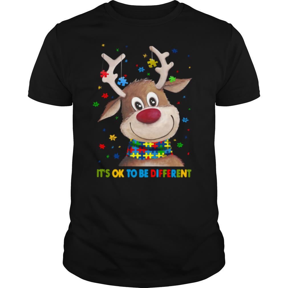 Autism Awareness Reindeer It's Ok To Be Different shirt