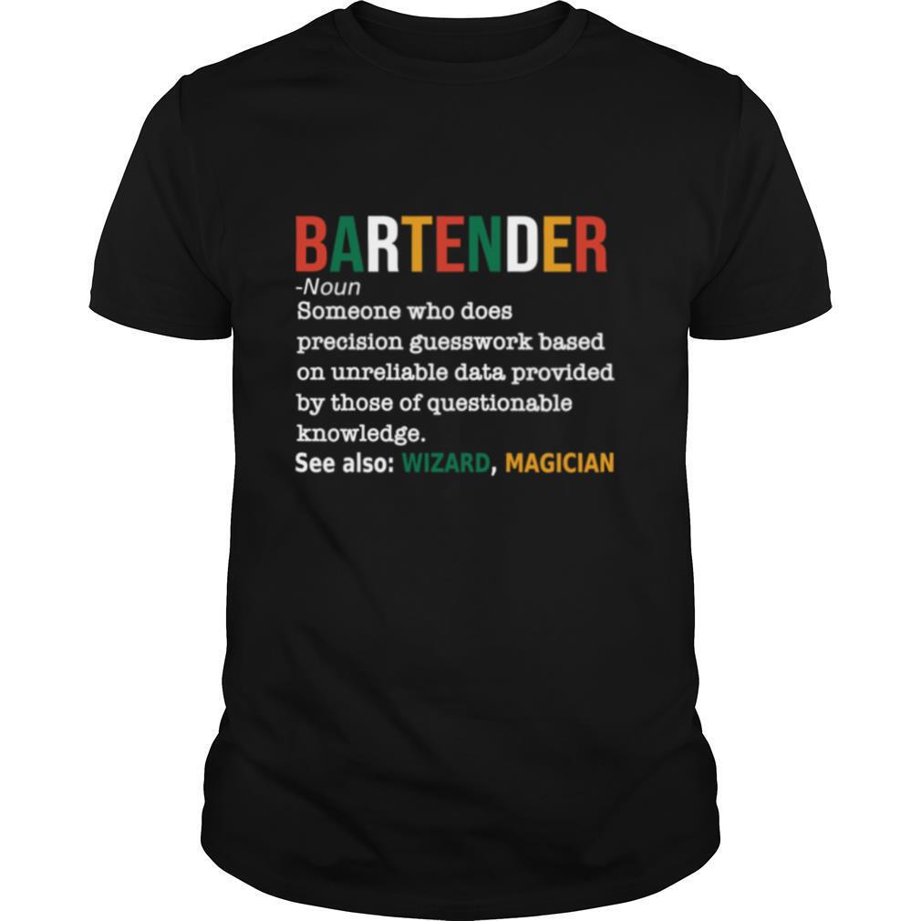 Bartender Definition Bartender Barista shirt