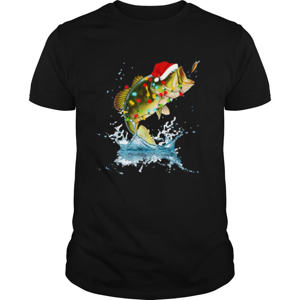 Bass Fishing Santa Hat Christmas Pajama Fishermen Fish Fishing Lover shirt