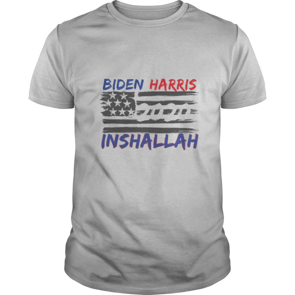 Biden harris inshallah muslim saying american flag shirt