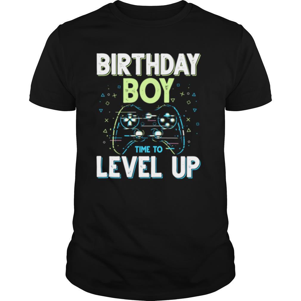 Birthday Boy Time to Level Up Video Game Birthday Boys shirt