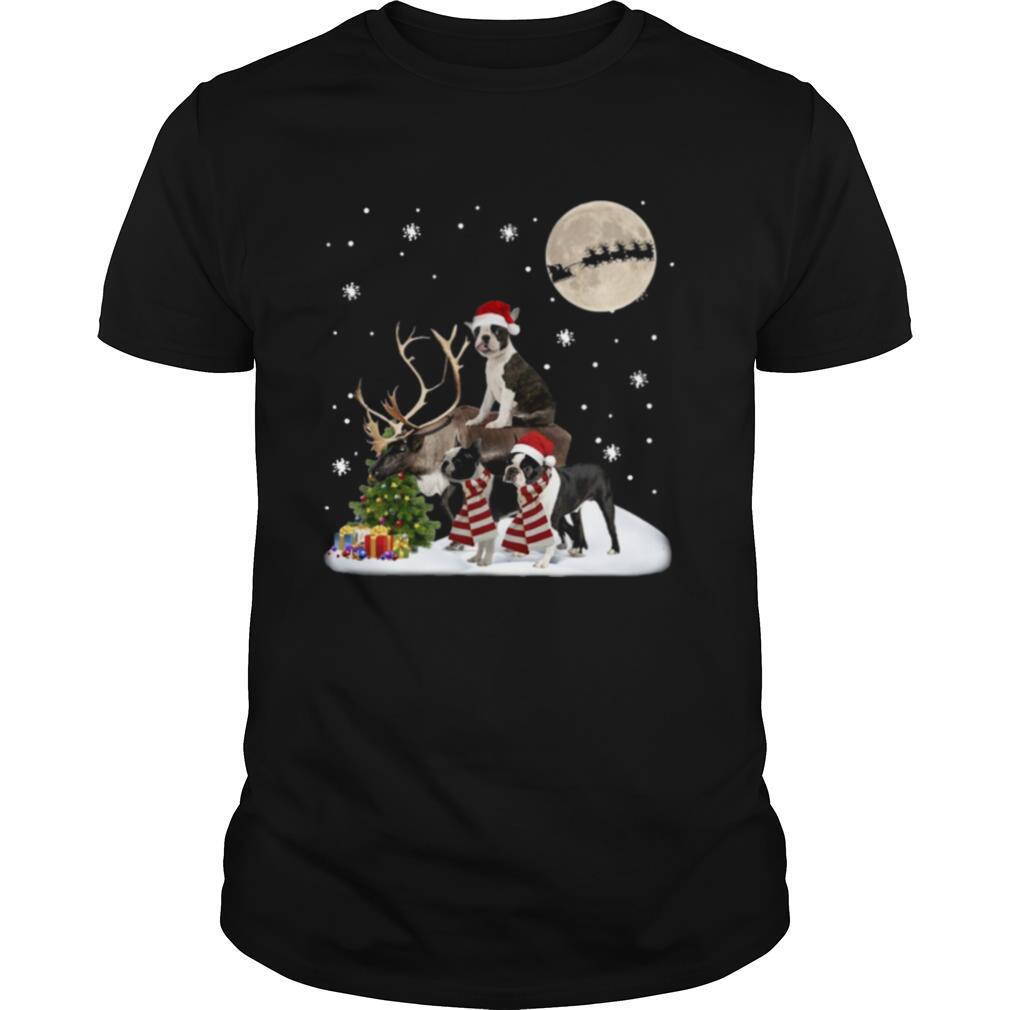 Boston Terrier Gorgeous With Reindeer Boston Lover Christmas shirt