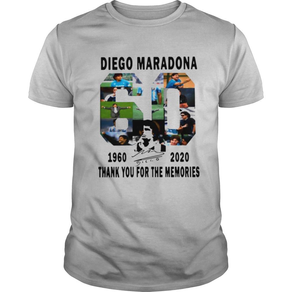 Diego Maradona 1960 2020 Thanks You For The Memories signature shirt