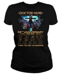 Doctor Who 58th Anniversary 1963 2021 Thank You For The Memories Signatures shirt