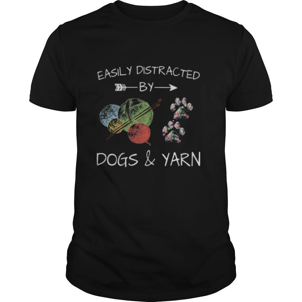 Easily Distracted By Dogs And Yarn Christmas shirt
