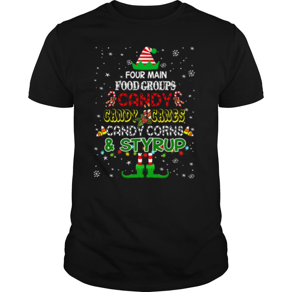 Four Main Food Groups Sweatmeat Lover Elf Christmas Holiday shirt