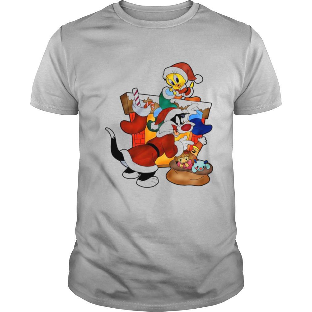 Girls Red Sylvester The Cat And Tweety Bird Christmas shirt
