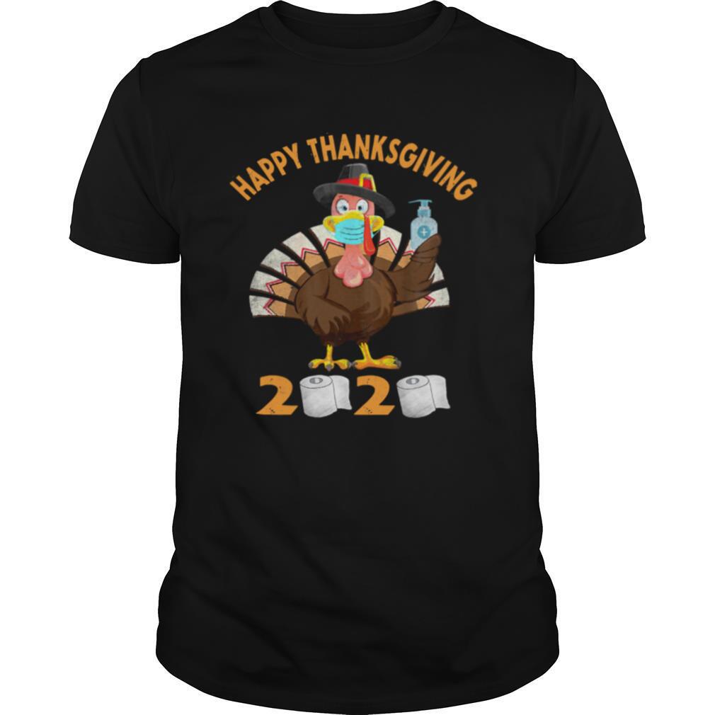 Happy thanksgiving turkey face mask quarantine 2020 shirt