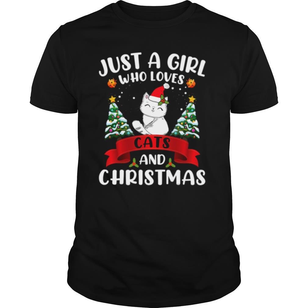 Just A Girl Who Loves Cat And Christmas Gift Christmas shirt