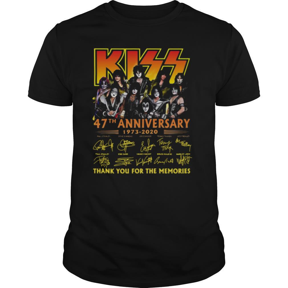 Kiss 47th Anniversary 1973 2020 Thank You For The Memories Signature shirt