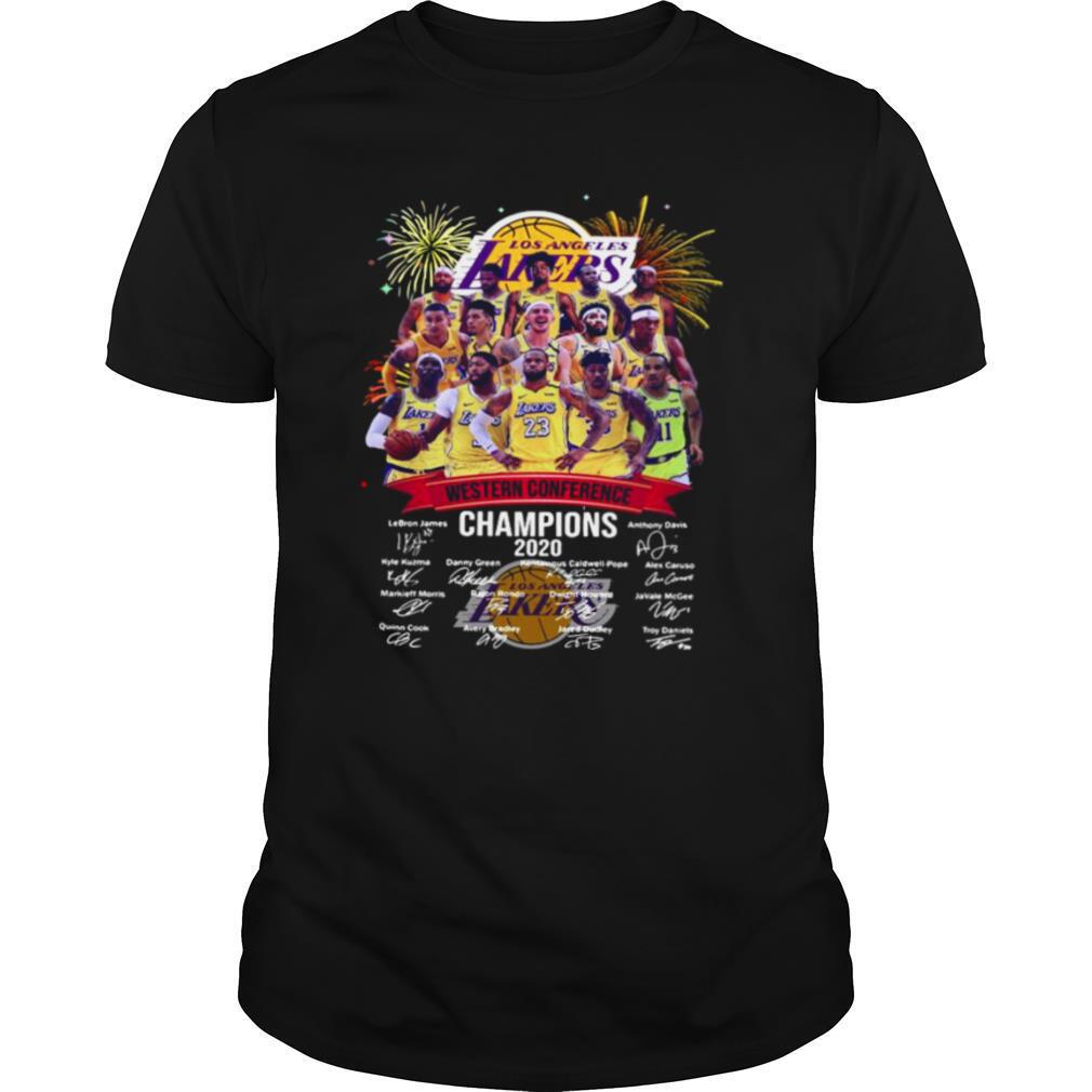 Los Angeles Lakers Western Conference Champions 2020 Signatures shirt