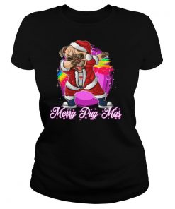 Merry PugMas Dabbing Pug Santa shirt