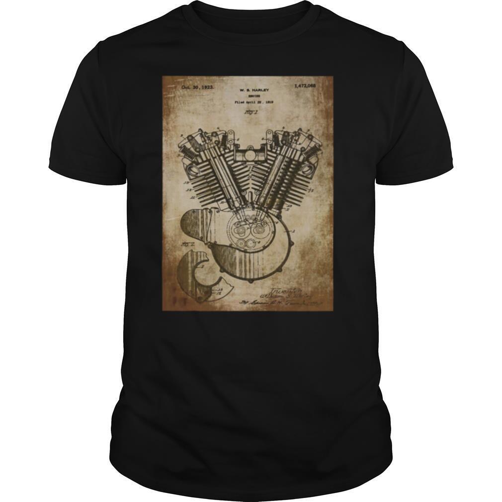 Motorcycle Engine Patent shirt