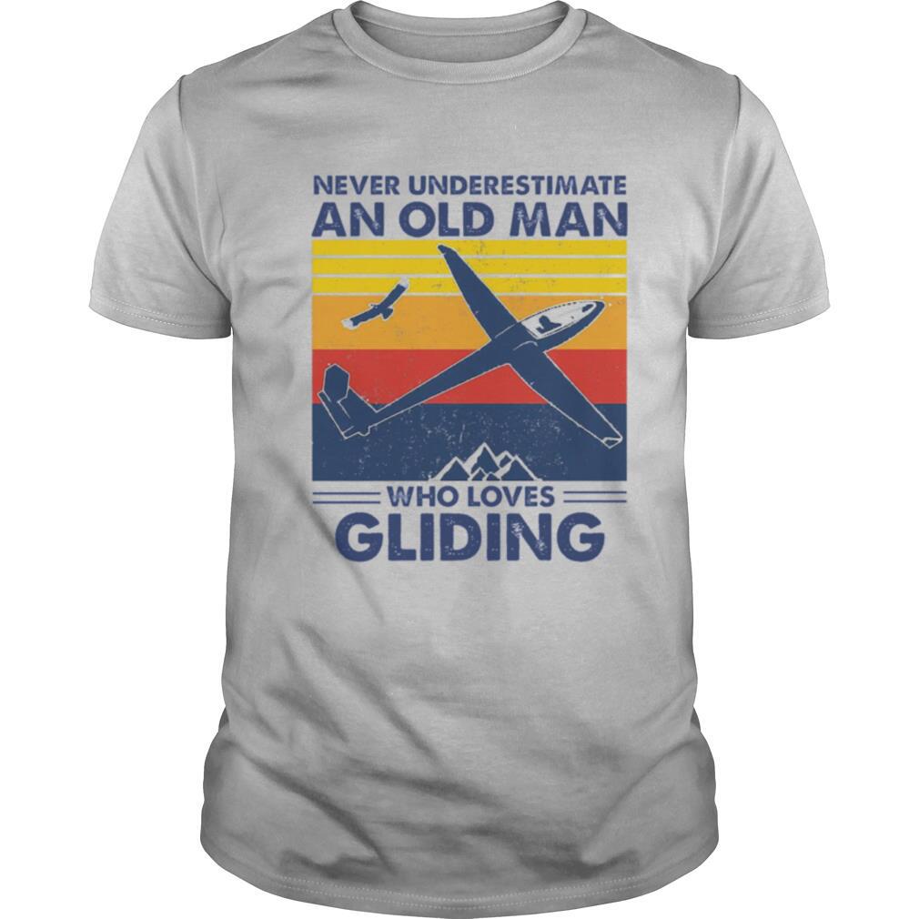 Never Underestimate An Old Man Who Loves Gliding Vintage shirt