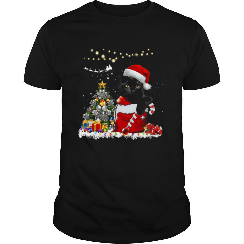 Santa Black Cat Christmas shirt
