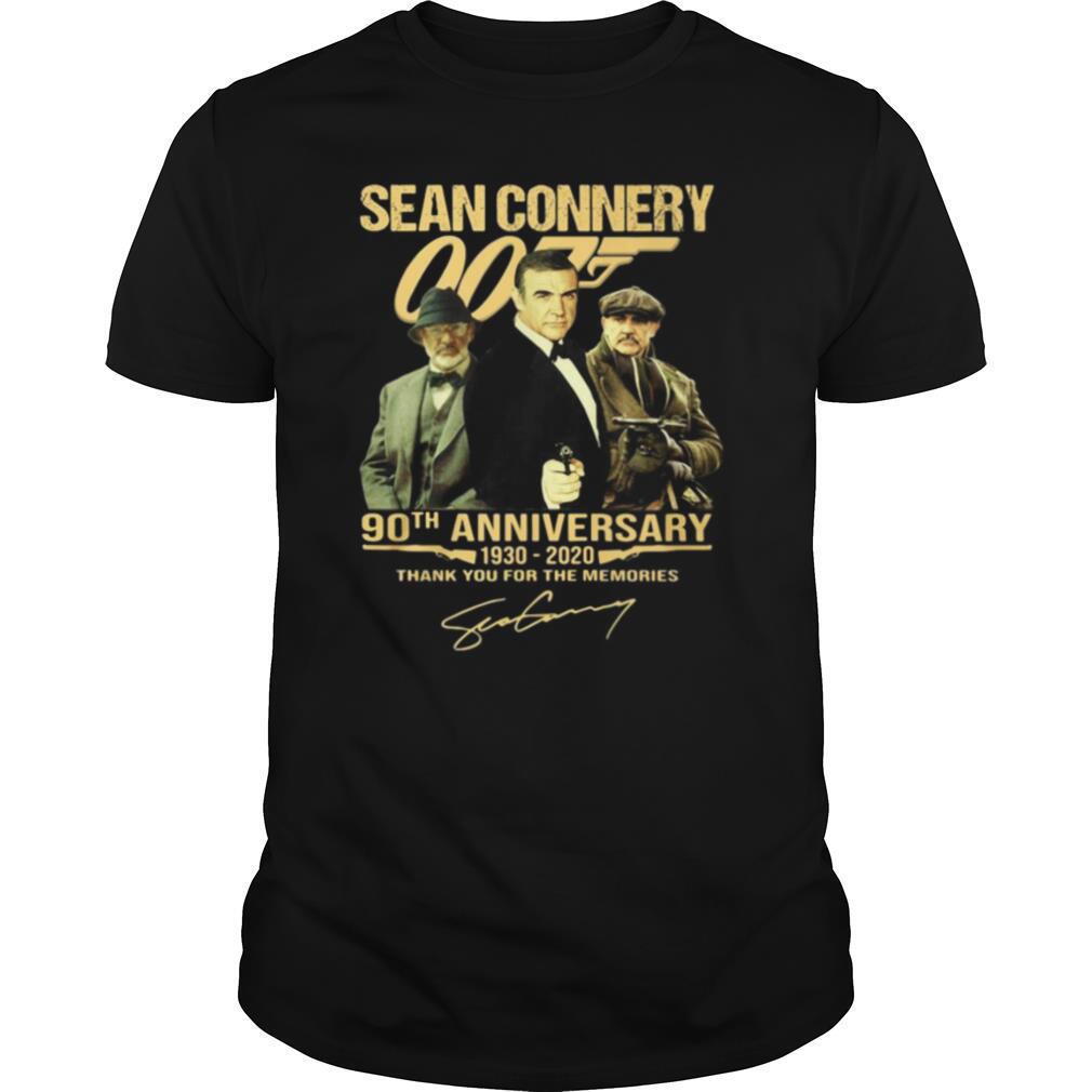 Sean Connery 007 90th Anniversary 1930 2020 Thank You For The Memories Signature shirt