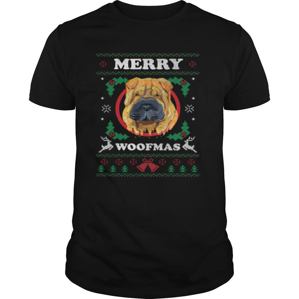 Shar Pei Dog Merry Woofmas Ugly Christmas shirt