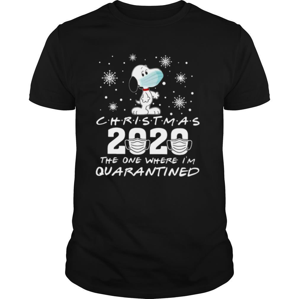 Snoopy Face Mask Christmas 2020 The One Where Im Quarantined shirt