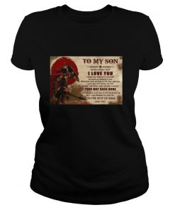 Spartan canvas to my son never forget that I love you shirt