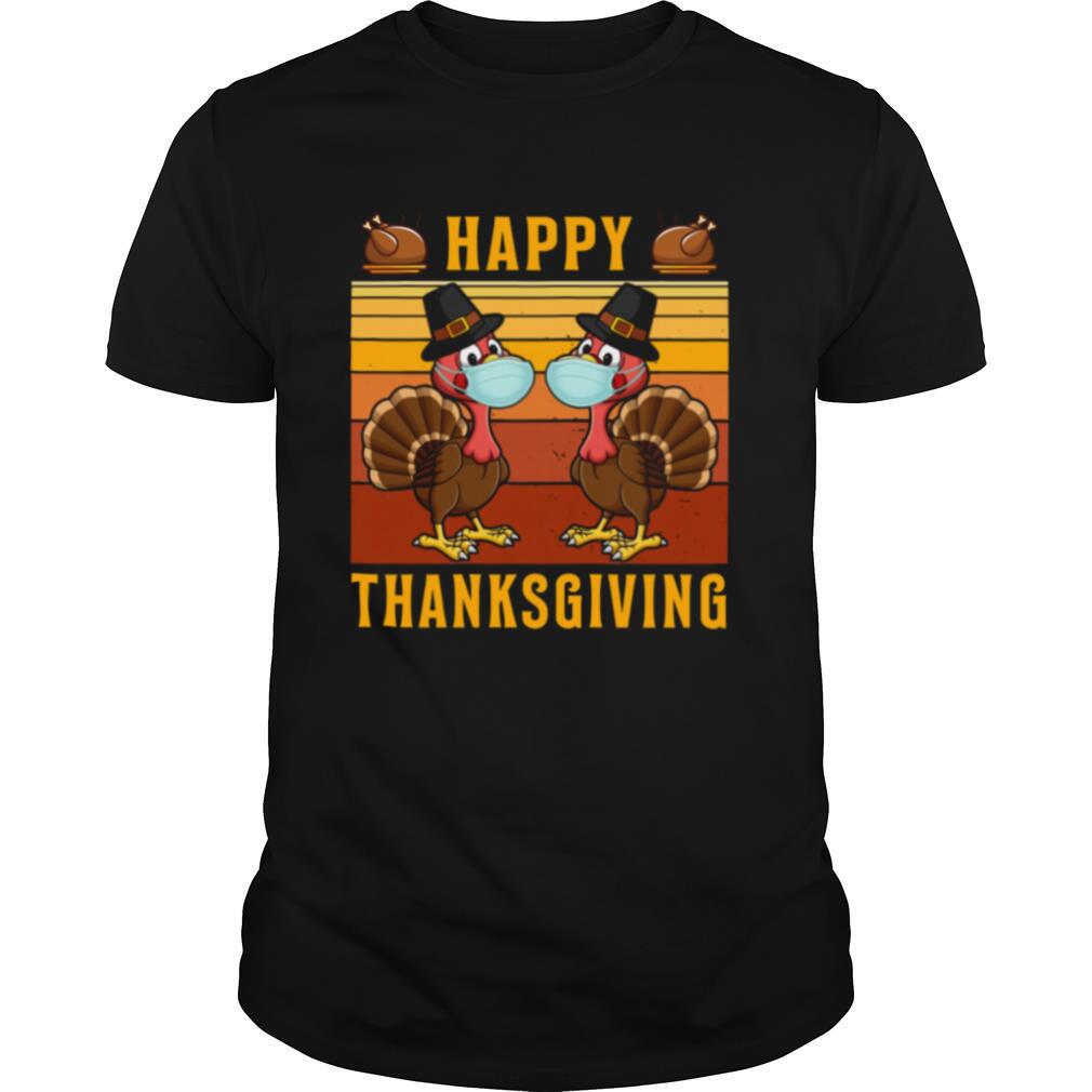 Thanksgiving 2020 Turkey With Mask Retro Vintage shirt