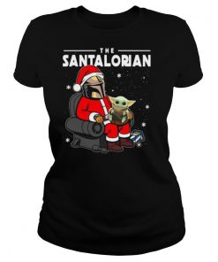 The Santalorian Santa Mandalorian Hug Baby Yoda Christmas shirt
