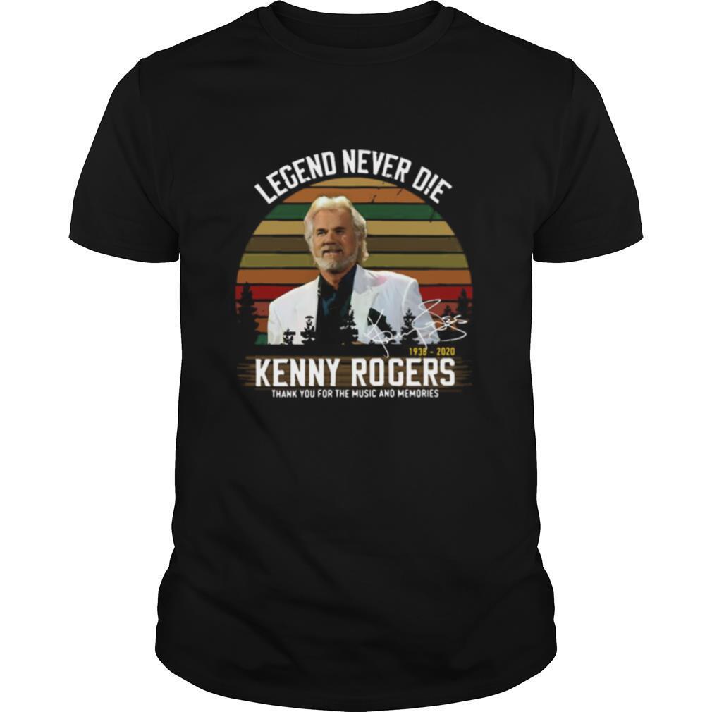 The gambler legends never die kenny rogers 1938 2020 signatures thank you for the memories shirt