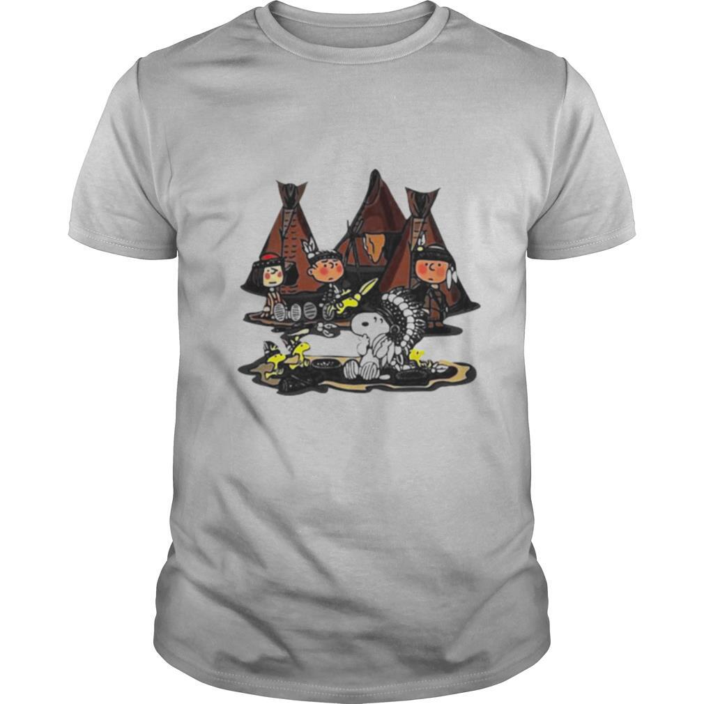 The peanuts characters cartoon camping native shirt