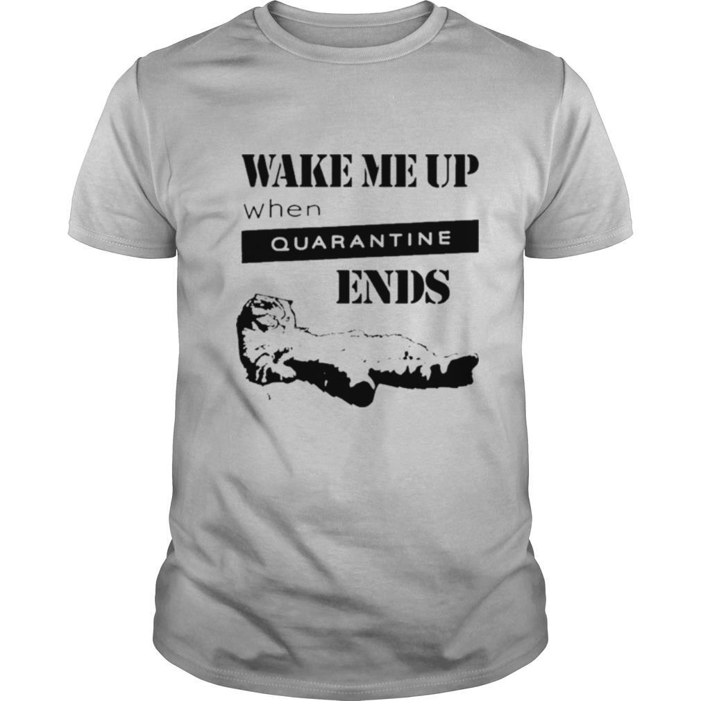 Tired cat says wake me up when quarantine ends us 2020 shirt