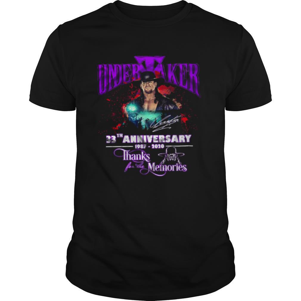 Undertaker 33th Anniversary 1987 2020 Thanks For The Memories shirt