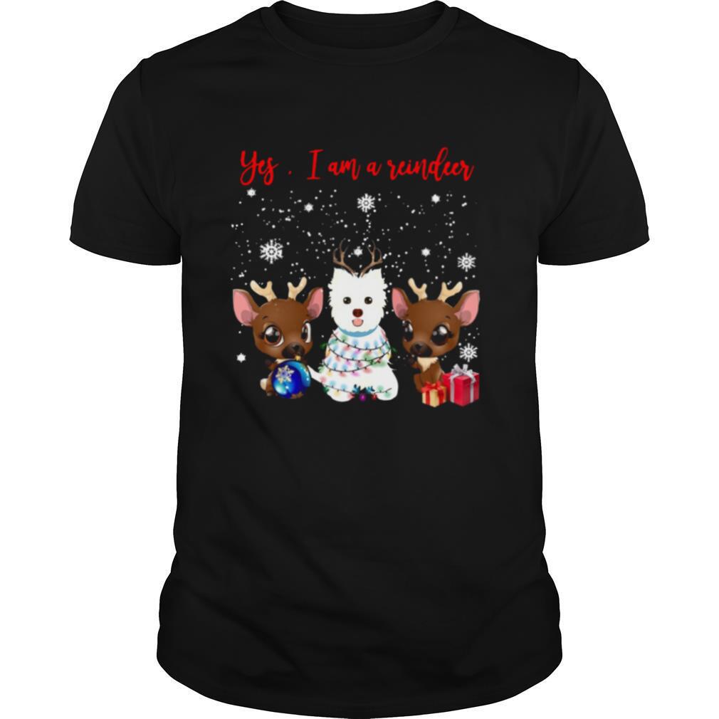 West Highland White Terrier Yes Im A Reindeer Crewneck shirt