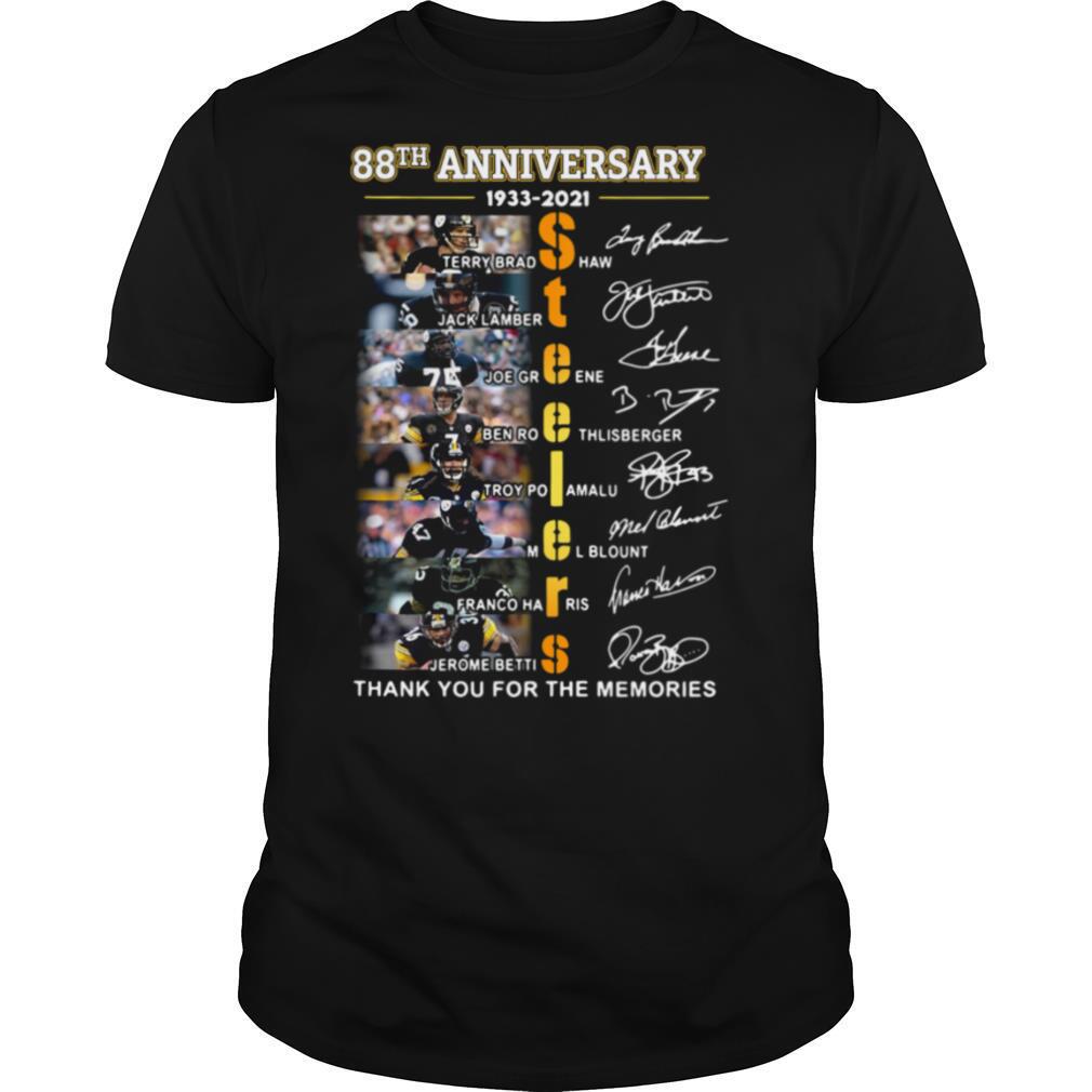 88th Anniversary 1933 2021 Pittsburgh Steelers Thank You For The Memories Signatures shirt