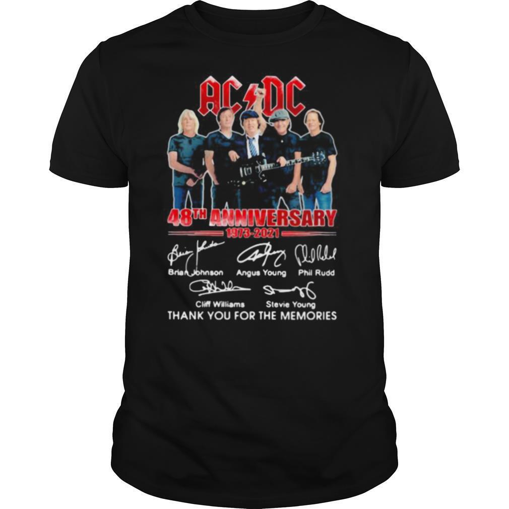Ac Dc Band Music 48th 1973 2021 Anniversary Thank You For The Memories Signuature shirt