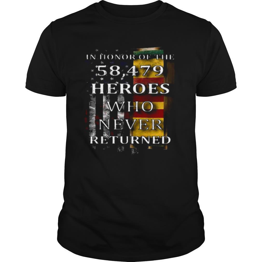 American Flag In Honor Of The 58.479 Heroes Who Never Returned shirt