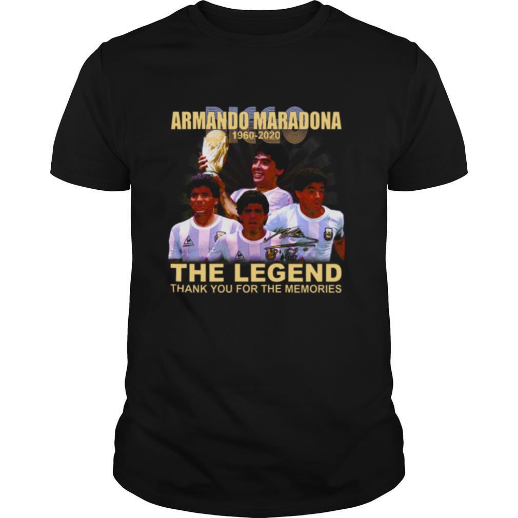 Armando Maradona 1960 2020 signature the legend thank you for the memories shirt