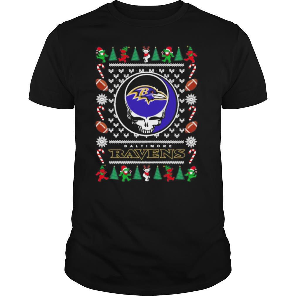 Baltimore Ravens Grateful Dead Ugly Christmas shirt