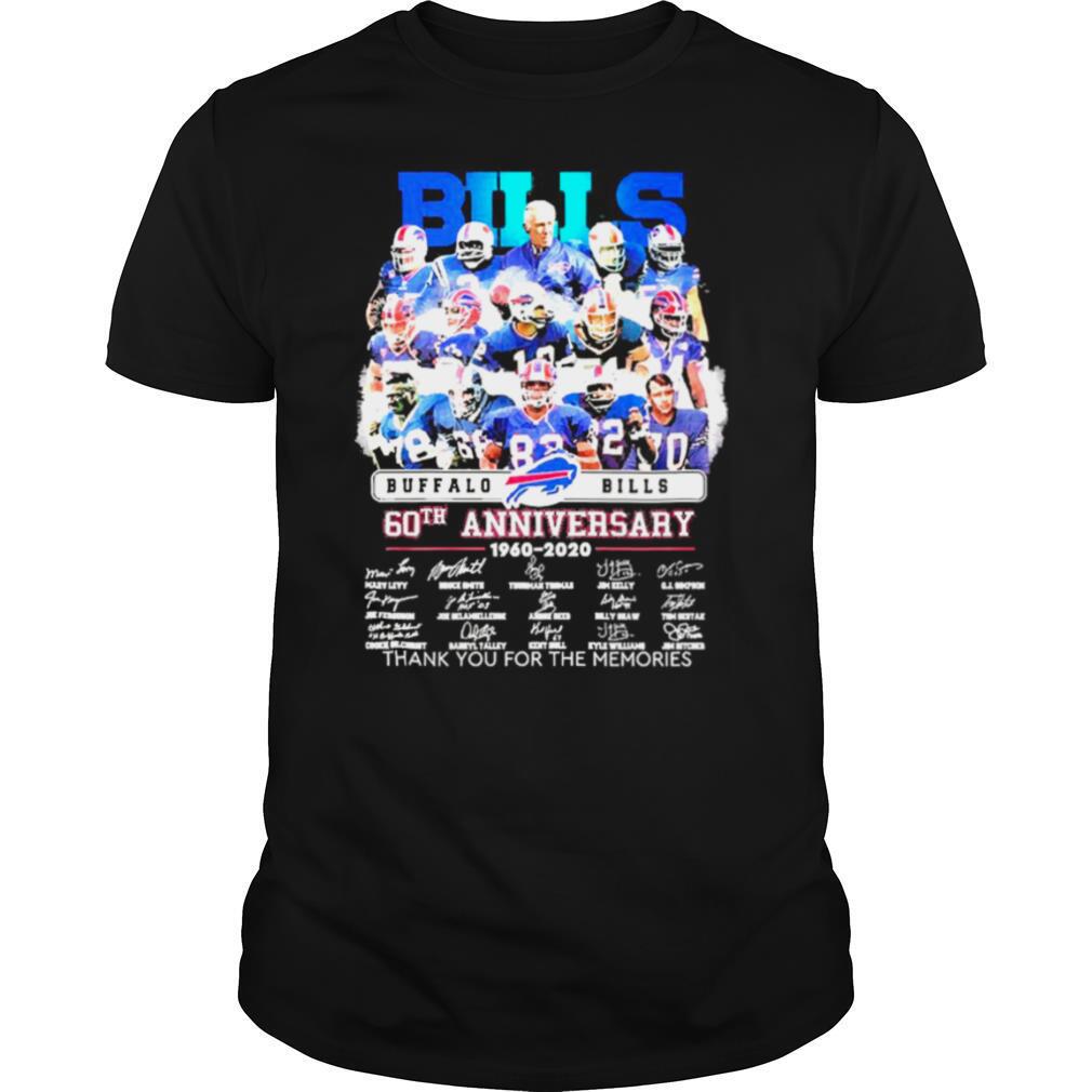 Buffalo Bills 60th anniversary thank you for the memories signatures shirt