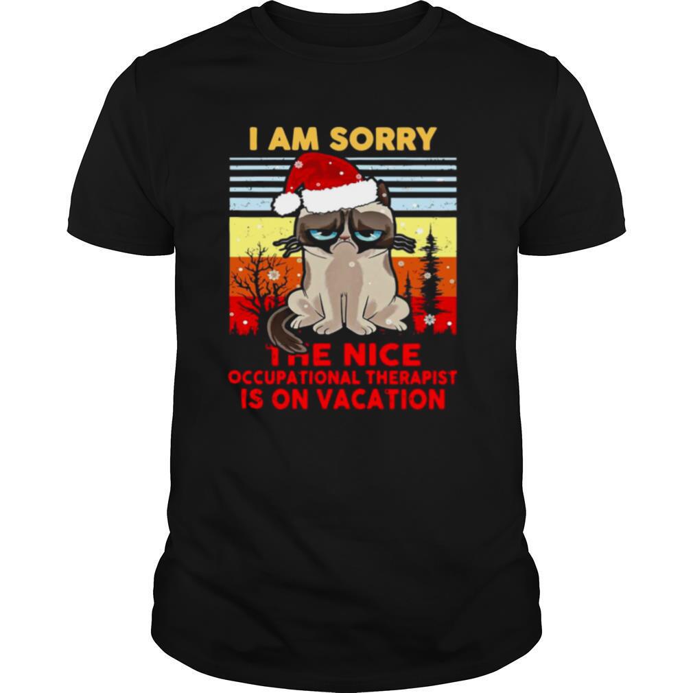Cat Santa I Am Sorry The Nice Occupational Therapist Is On Vacation Ugly Christmas shirt