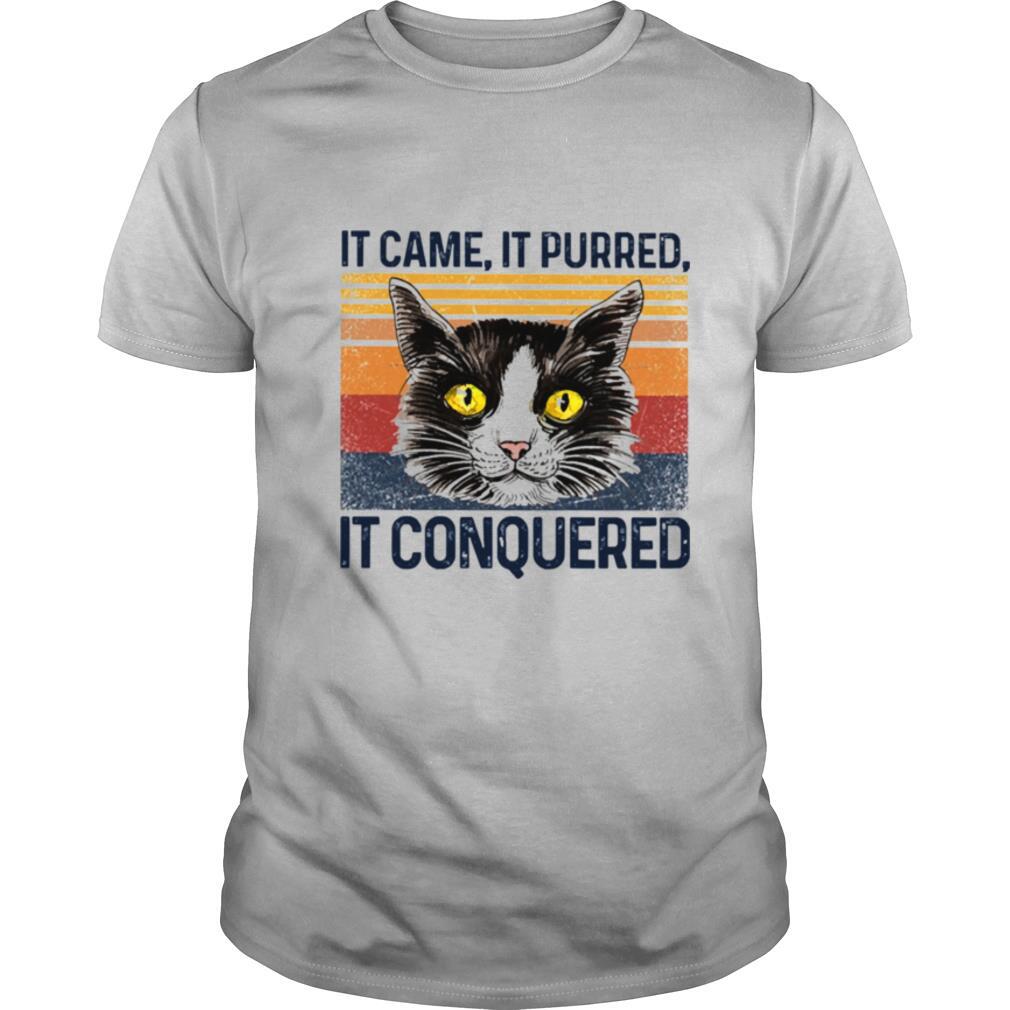 Cat it came it purred it conquered vintage shirt
