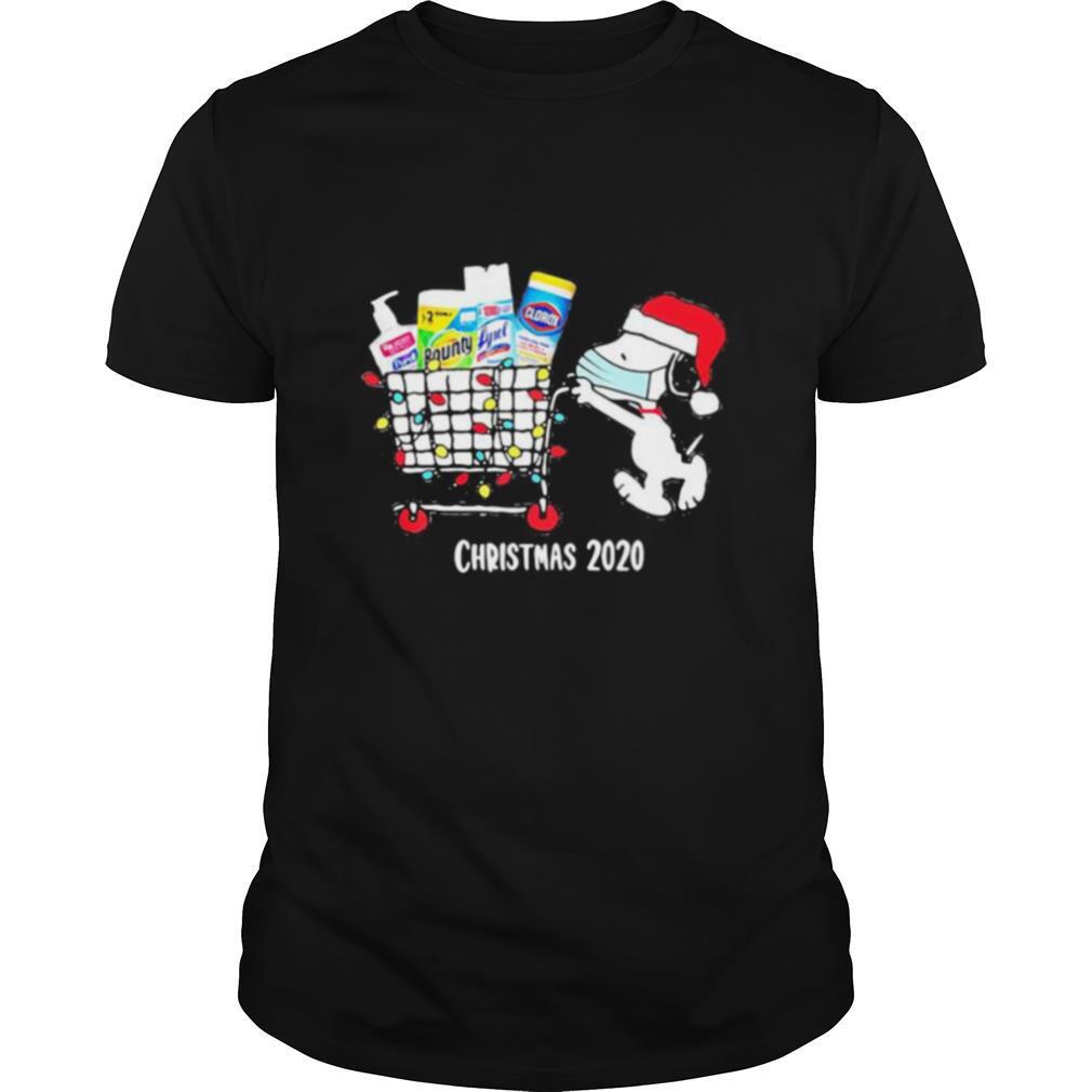 Christmas 2020 Snoopy Wear Hat Santa Mask Go To Shopping Christmas shirt
