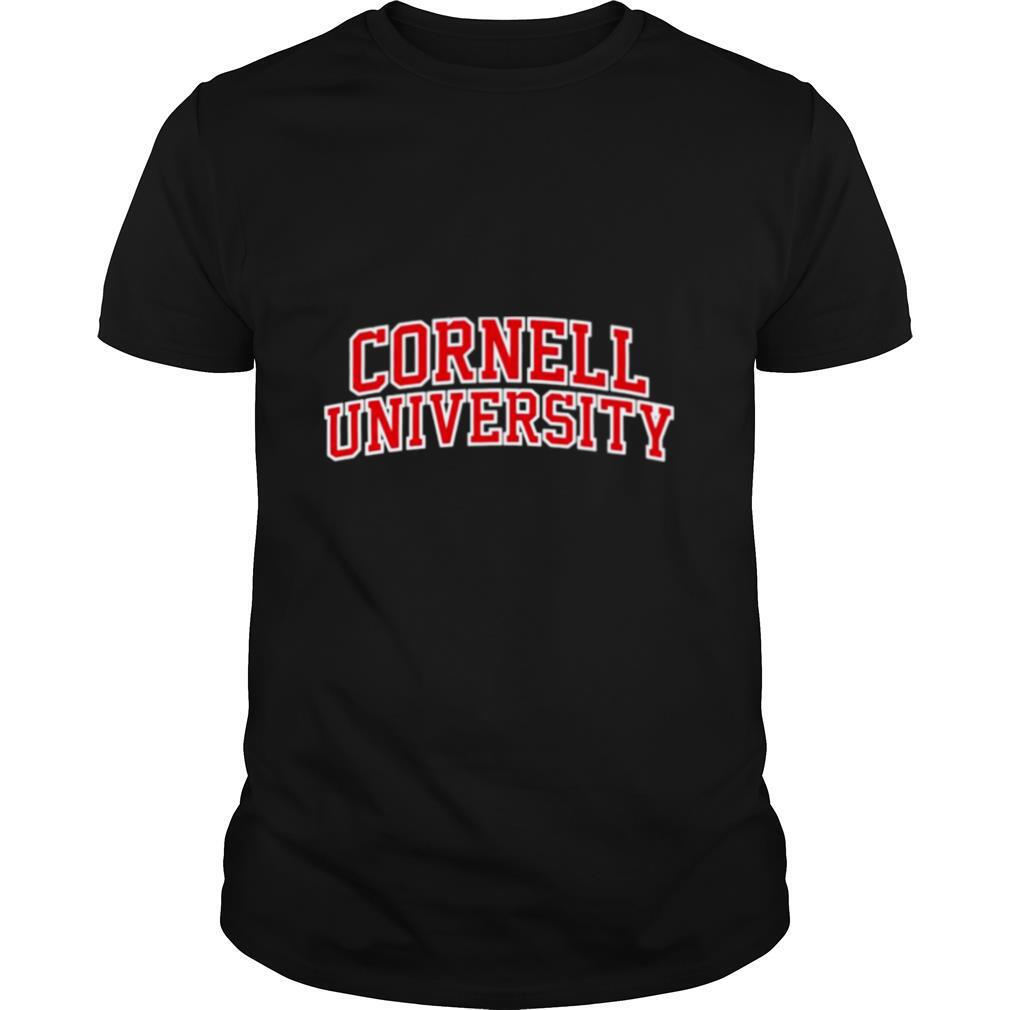 Cornell university red text shirt