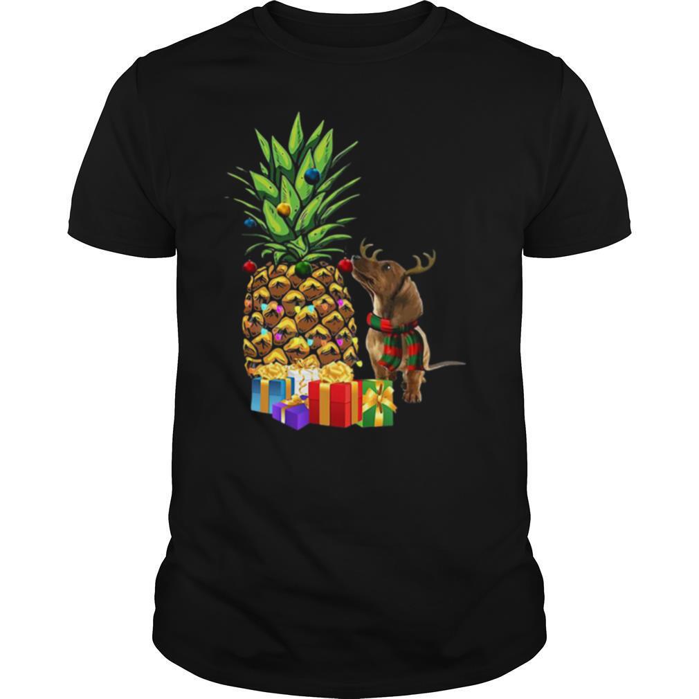 Dachshund deer Pineapple Christmas shirt