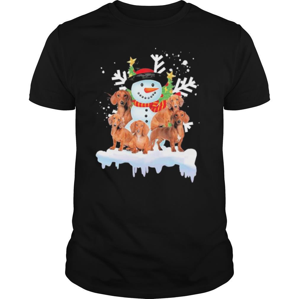Dachshund snowman merry christmas shirt