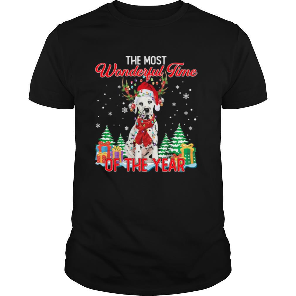 Dalmatian Santa the most wonderful time of the year Christmas shirt