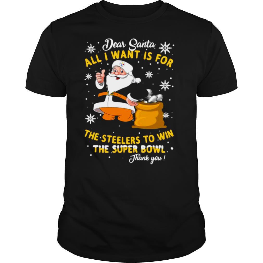 Dear Santa all I want is for the Kansas City Chiefs to win the super bowl thank you Christmas shirt