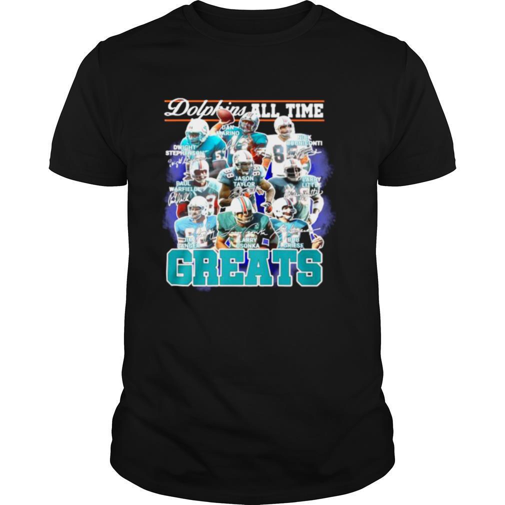 Dolphins All Time Greats Team Play Signatures shirt