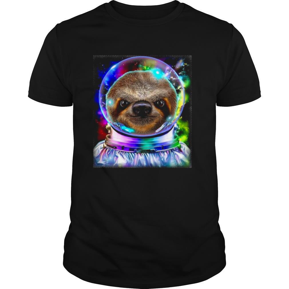 Giant Sloth As Astronaut Exploring Galaxy Space shirt