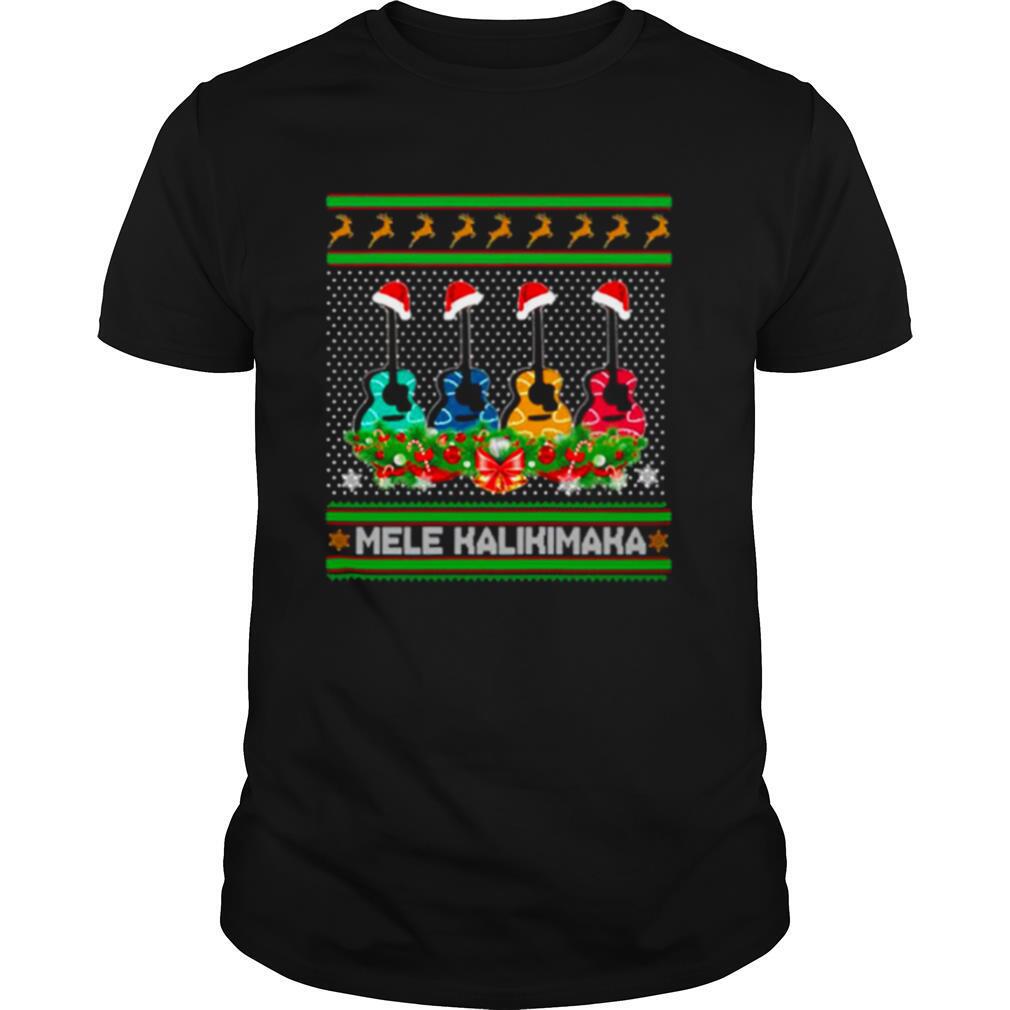 Guitar Mele Kalikimaka ugly Christmas shirt