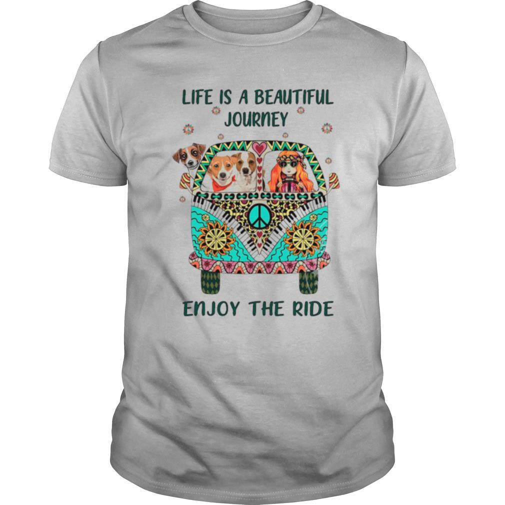 Hippie Bus Girl And Dog Life Is A Beautiful Journey Enjoy The Ride shirt