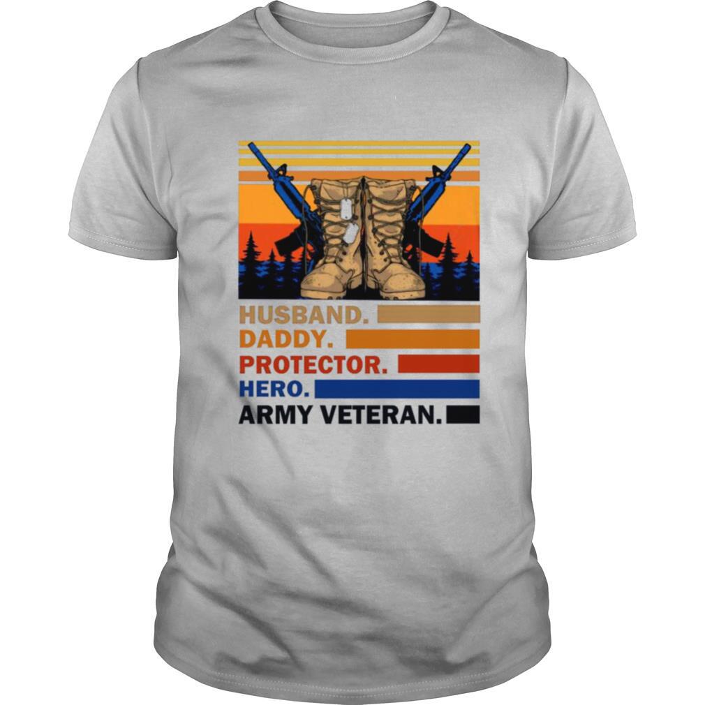 Husband Papa Protector Hero Veteran shirt